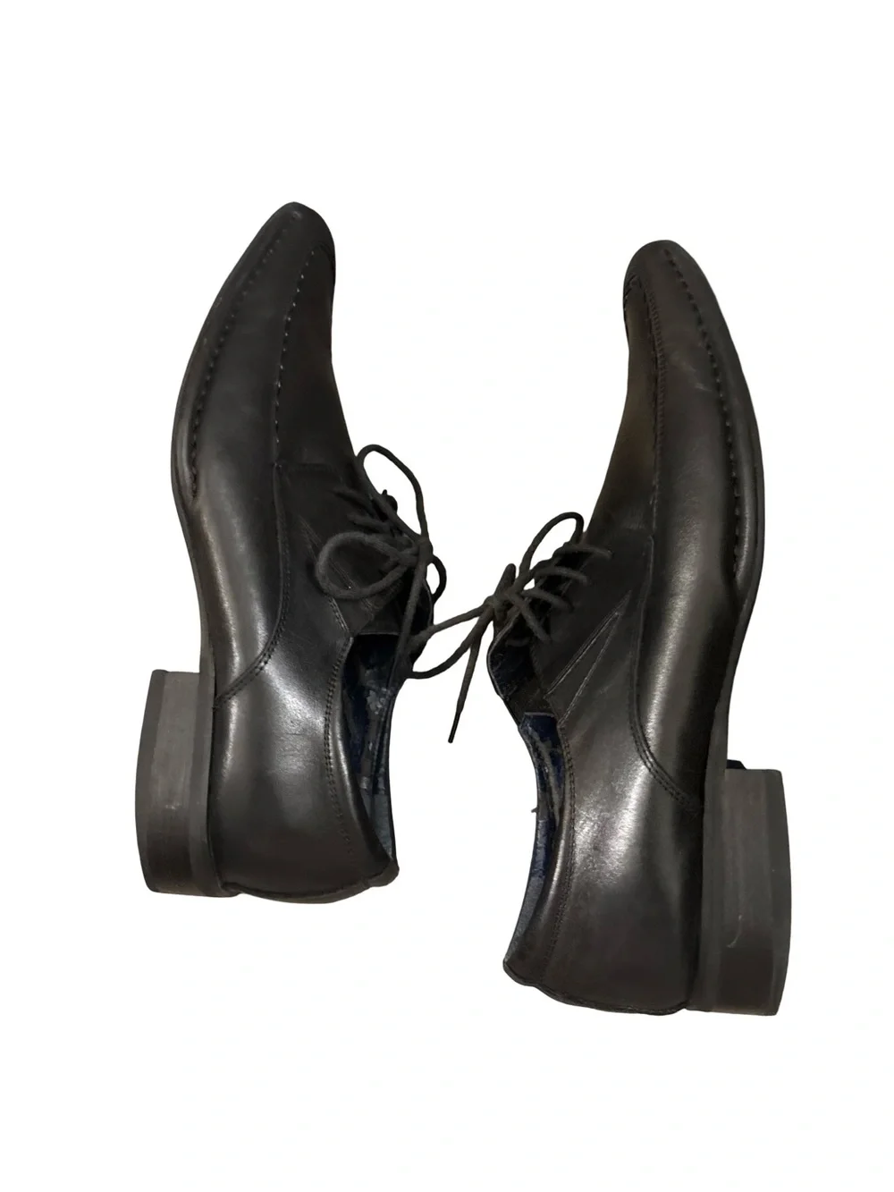 Steve Madden Grrannt Black Leather Y2K Lace-Up Preppy Dress Oxford Shoes Size 9